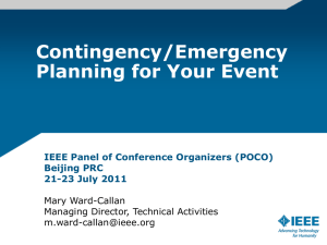 Contingency/Emergency Planning for Your Event