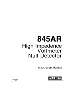 High lmpedence Voltmeter Null Detector