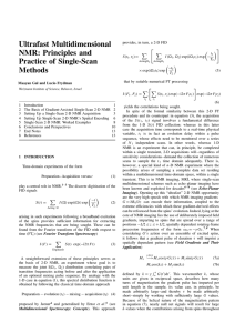 Ultrafast Multidimensional NMR - Weizmann Institute of Science