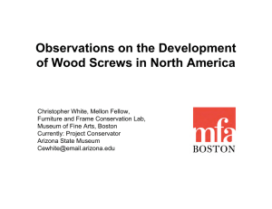 Observations on the Development of Wood Screws in North America