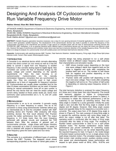 Designing And Analysis Of Cycloconverter To Run