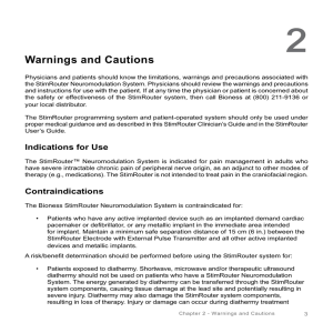 Precautions, Warnings and Contraindications