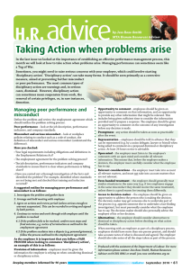 Taking Action when problems arise