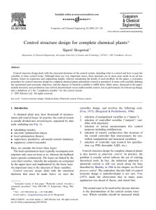 Control structure design for complete chemical plants