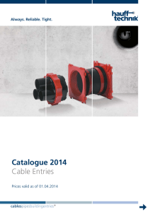 Catalogue 2014 Cable Entries