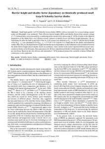 Barrier height and ideality factor dependency on identically