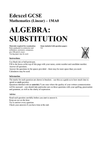 algebra: substitution