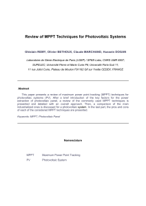 Review of MPPT Techniques for Photovoltaic Systems