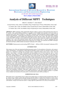 Analysis of Different MPPT Techniques