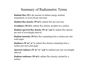 Radiometric Terms