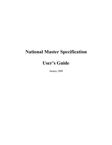 National Master Specification User`s Guide