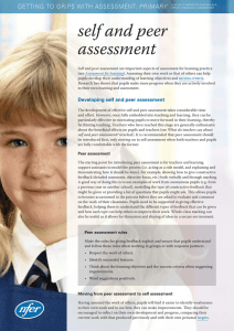 Self and peer assessment - National Foundation for Educational