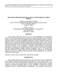 LONG-TERM CORROSION BEHAVIOR OF EPOXY COATED