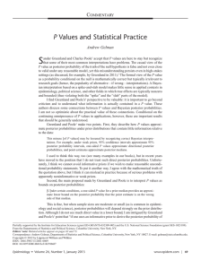 P Values and Statistical Practice
