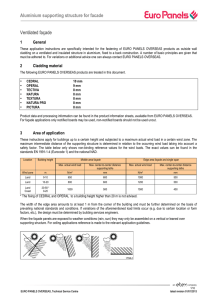 Aluminium supporting structure for facade