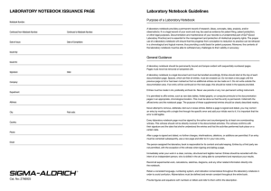 Laboratory Notebook A4 Size - Sigma