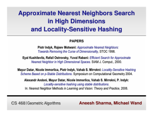 Approximate Nearest Neighbors Search in High Dimensions and