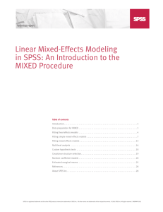 Linear Mixed-Effects Modeling in SPSS: An Introduction to the