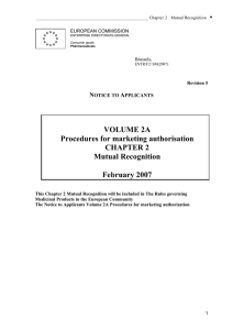 VOLUME 2A Procedures for marketing authorisation CHAPTER 2