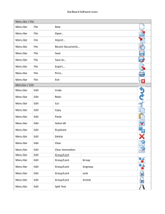 StarBoard Software Icons Menu Bar / File Menu Bar File