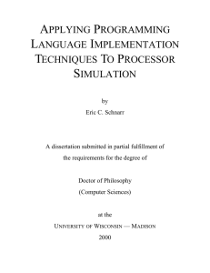 applying programming language implementation techniques to