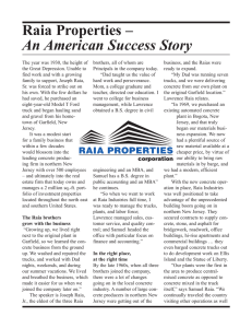 Raia Properties – An American Success Story