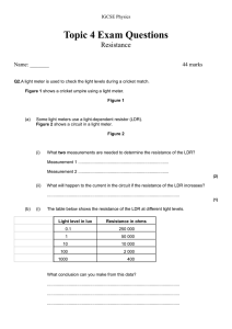 HW special resistors and ohms law