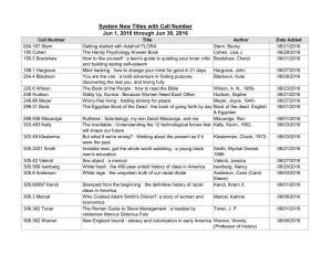 System New Titles with Call Number Jun 1, 2016 through Jun 30, 2016