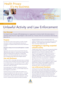 Unlawful Activity and Law Enforcement