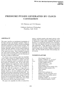 PRESSURE PULSES GENERATED BY CLOUD CAVITATION