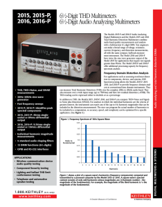 Models 2015 and 2015-P 6-1/2 Digit THD Multimeters and Models