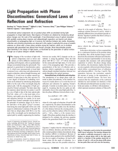 Light Propagation with Phase Discontinuities