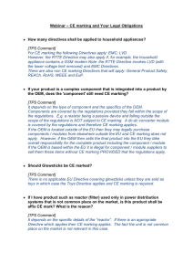 Webinar – CE marking and Your Legal Obligations