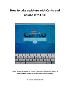 How to take a picture with Canto and upload into EPIC