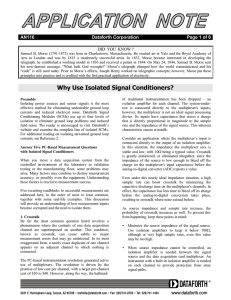 Why Use Isolated Signal Conditioners?