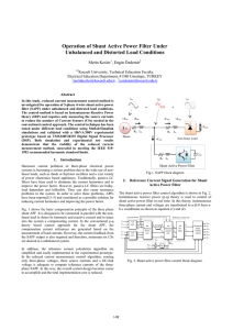 Operation of Shunt Active Power Filter Under Unbalanced and