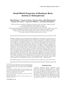 Small-world properties of nonlinear brain activity in schizophrenia