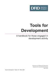 Tools for development - UK Government Web Archive