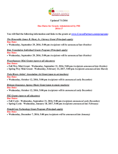 Updated 7/1/2016 Due Dates for Grants Administered by PIE 2016