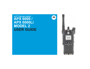 APX 6000 Model 2.5 Portable Radio User Guide