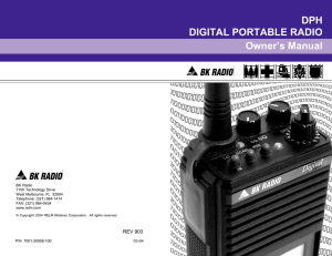 DPH DIGITAL PORTABLE RADIO Owner`s Manual