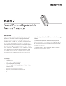 Model Z - Honeywell Test and Measurement Sensors