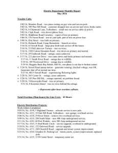 Electric Department Monthly Report May 2016 Trouble Calls: 5/02