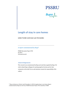 Length of stay in care homes
