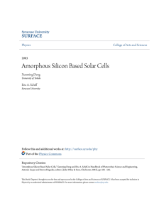 Amorphous Silicon Based Solar Cells - SUrface