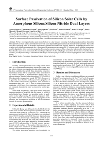 Paper-Surface Passivation of Silicon Solar Cells by Amorphous