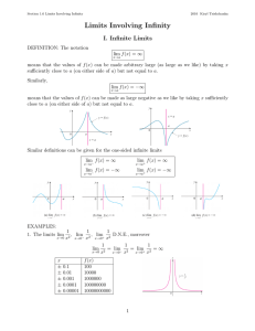 Limits Involving Infinity