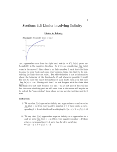 Sections 1.5 Limits involving Infinity