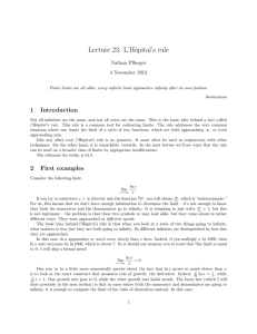 Lecture 23: L`Hôpital`s rule