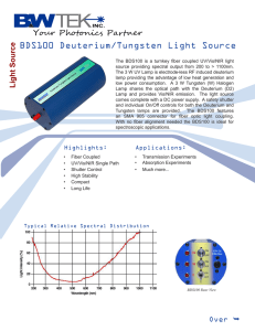 BDS100 Deuterium/Tungsten Light Source